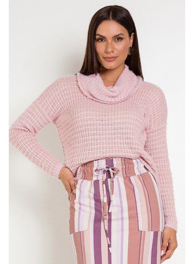 3 blusa tricot pelinho rosa magali frente cima